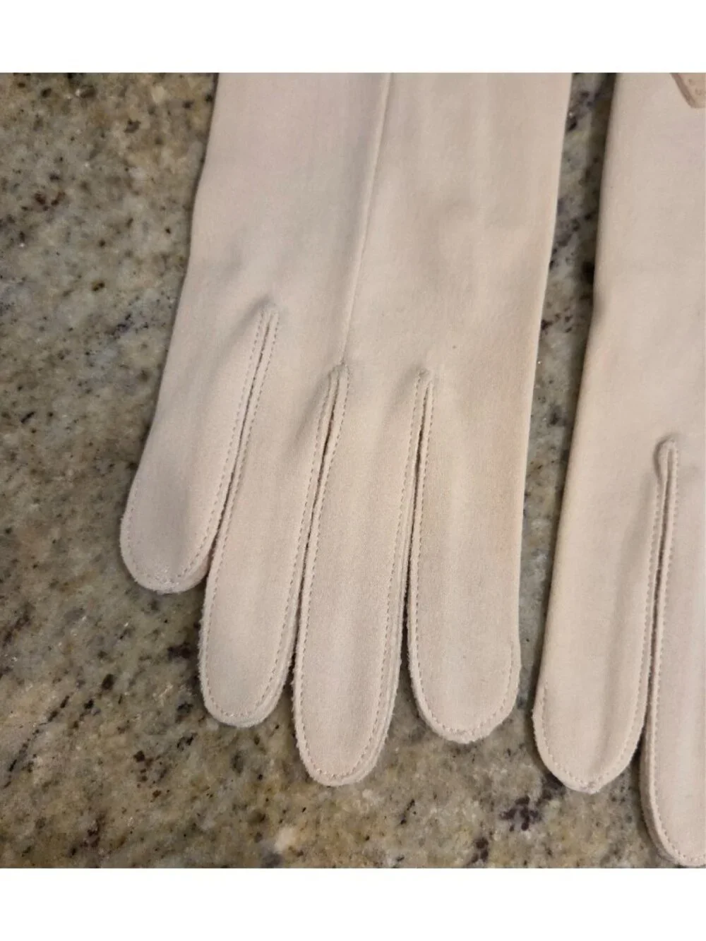 New! Vintage Women's Size M 7 Beige Cotton Formal Gloves Collar Tuxedo Look